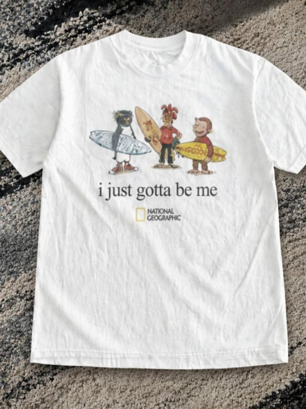 National Geographic Curious George Graphic Tee White Unisex Shirt